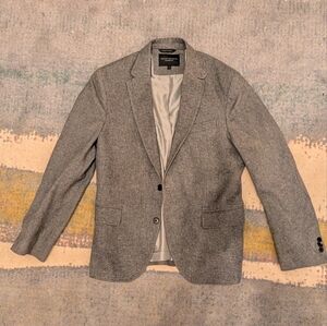 Gray Blazer with Black Buttons